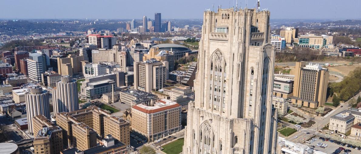 aerial view of the pittsburgh campus