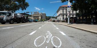 Bike lane on Forbes Avenue