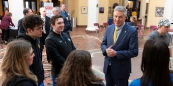 members of the pitt community, including chancellor patrick gallagher, at pitt day in harrisburg