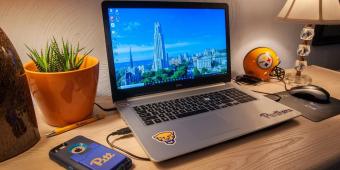 a laptop on a desk