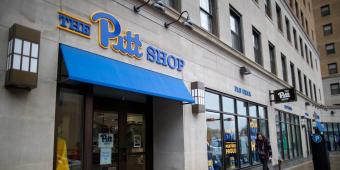 the outside of the pitt shop from forbes avenue