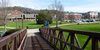 a bridge on pitt's greensburg campus