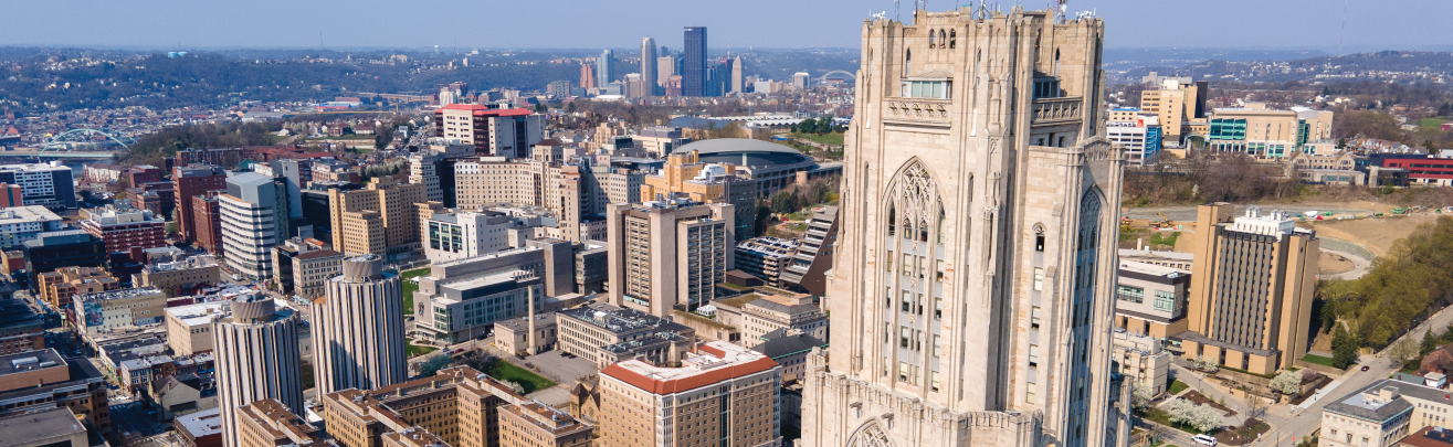 aerial view of the pittsburgh campus